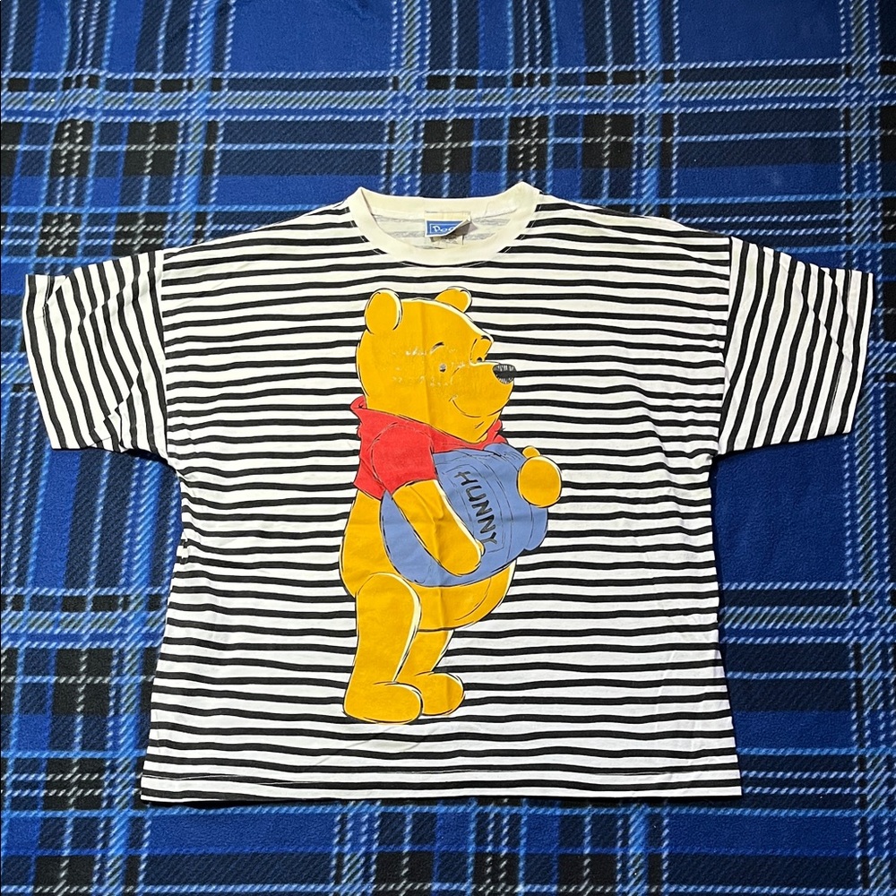 Vintage 90s Disney Winnie The Pooh Graphic Tee - Brazos Sportswear - Size L